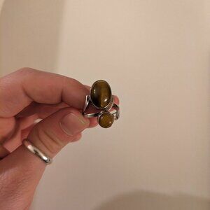 Vintage Sterling Silver Tigers Eye Ring